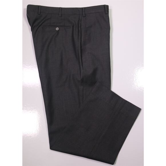 J. Hilburn Solid Gray Flat Front VBC Wool Flat Front Dress Pants Trousers 36x28